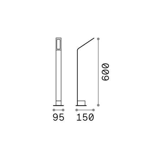 Ideal Lux AGOS LED Stehleuchte 6,5W Anthrazit IP54 warmweiss 254388