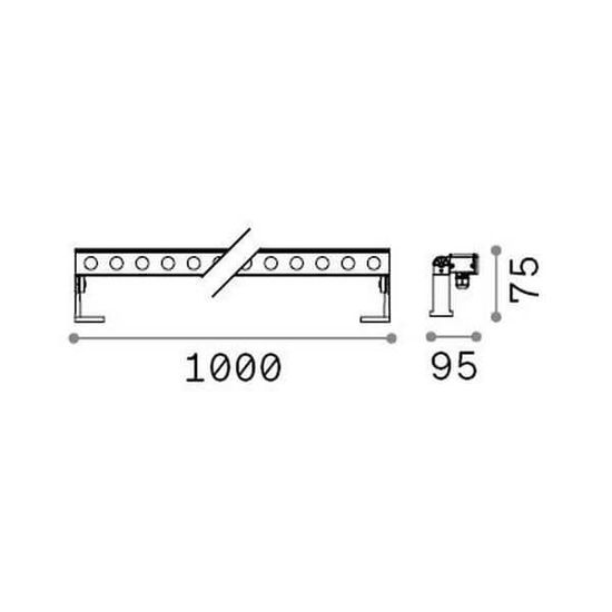 Ideal Lux THOR LED Bodenleuchte 40W Anthrazit IP65 warmweiss 261355