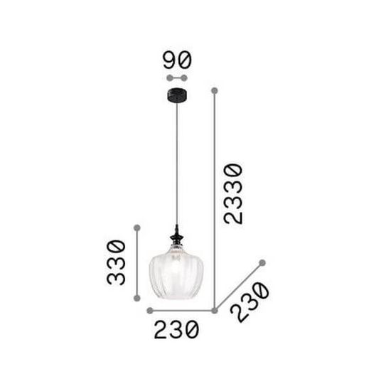 Ideal Lux LORD Pendelleuchte E27 ⌀230mm dimmbar Klar 263632