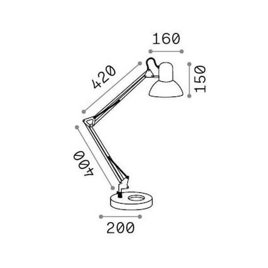 Ideal Lux WALLY Tischleuchte E27 ⌀160mm Schwarz 265278