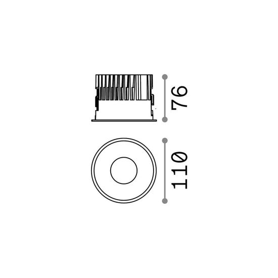 Ideal Lux OFF LED Einbauleuchte 15W ⌀110mm Weiss warmweiss 266497