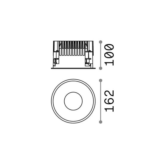 Ideal Lux OFF LED Einbauleuchte 28W ⌀162mm Schwarz neutralweiss 266589