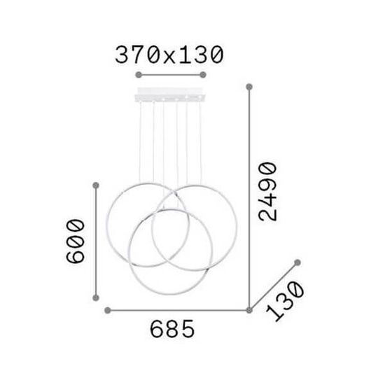 Ideal Lux FRAME LED Pendelleuchte 82W Weiss warmweiss 269351