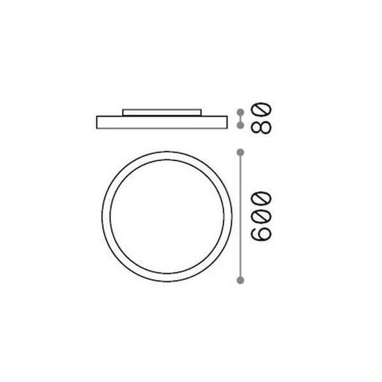 Ideal Lux FLY LED Deckenleuchte 53W ⌀600mm Weiss IP40 neutralweiss 270319