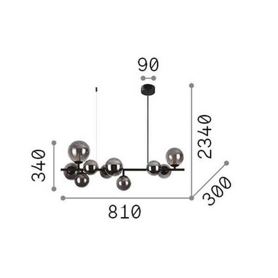 Ideal Lux PERLAGE G9 Pendelleuchte 10x dimmbar Rauchglas warmweiss 271408