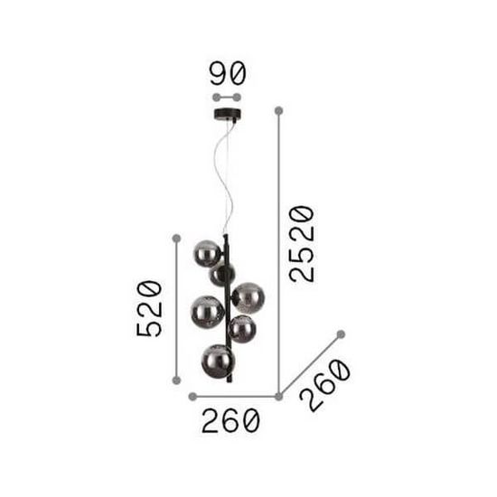 Ideal Lux PERLAGE G9 Pendelleuchte 6x ⌀260mm dimmbar Rauchglas warmweiss 271422