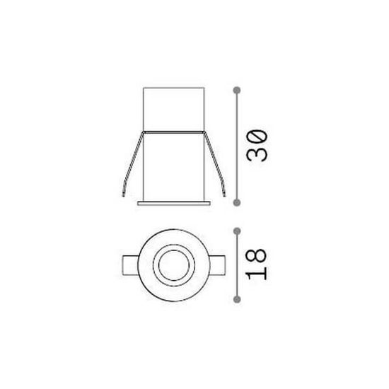 Ideal Lux ONE LED Einbauleuchte 2W Weiss warmweiss 274768