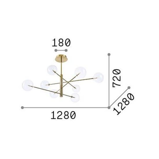 Ideal Lux EQUINOXE G4 Pendelleuchte 8x ⌀1280mm Chrom warmweiss 275178