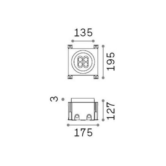 Ideal Lux TAURUS LED Einbauleuchte 11W Stahlfarben IP67 warmweiss 277011