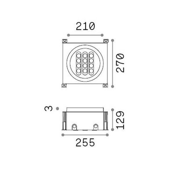 Ideal Lux TAURUS LED Einbauleuchte 20W Stahlfarben IP67 warmweiss 277035