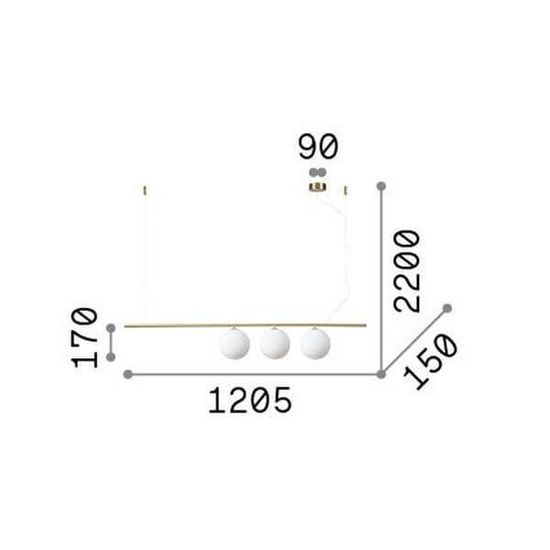 Ideal Lux PERLINE G9 Pendelleuchte 3x dimmbar Messing warmweiss 282114