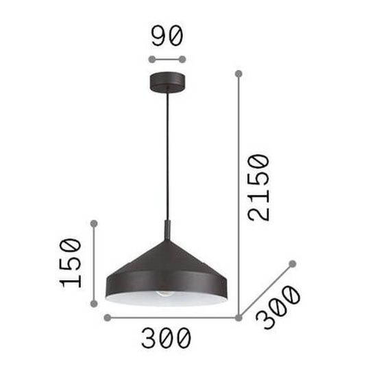 Ideal Lux YURTA Pendelleuchte E27 ⌀300mm dimmbar Schwarz 285139