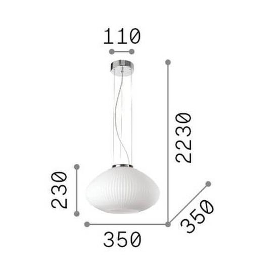 Ideal Lux PLISSE' Pendelleuchte E27 ⌀350mm dimmbar Chrom 285184