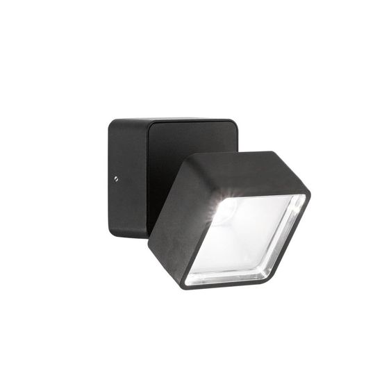 Ideal Lux OMEGA SQUARE LED Wandleuchte 7W Schwarz IP54 neutralweiss 285535