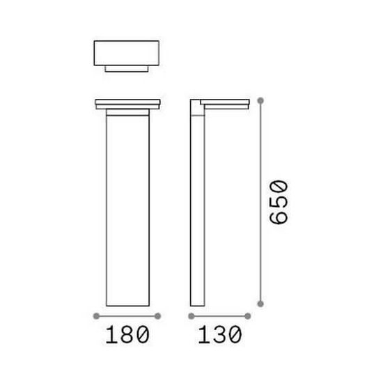 Ideal Lux PATH LED Stehleuchte 10W Anthrazit IP65 warmweiss 285559