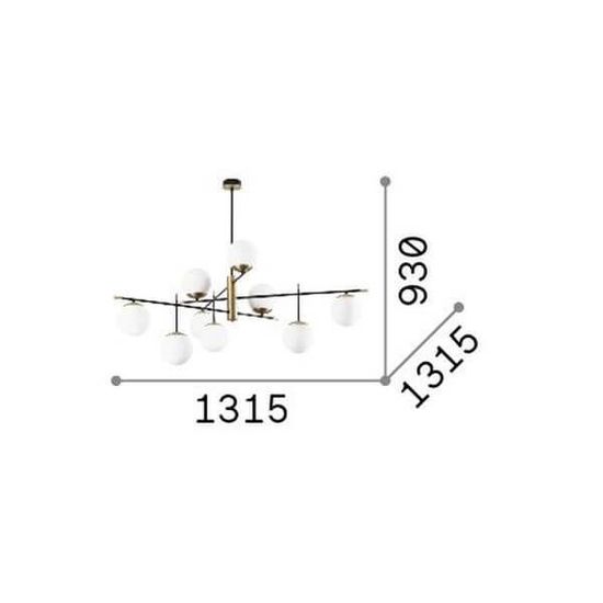 Ideal Lux GOURMET Deckenleuchte E14 9-fach ⌀1315mm dimmbar Schwarz 289489