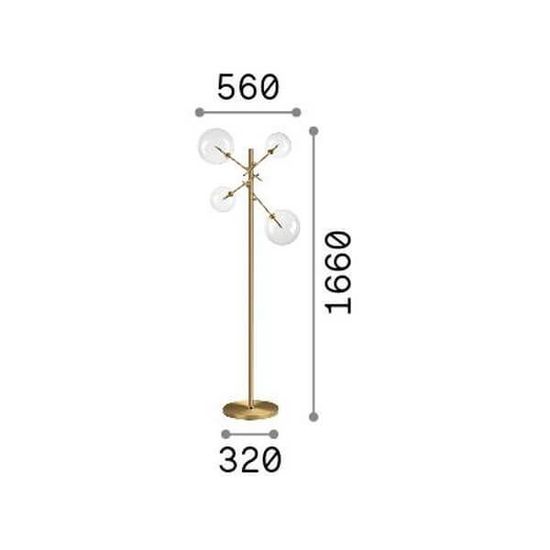 Ideal Lux EQUINOXE G4 Stehleuchte 4x ⌀560mm Chrom warmweiss 290959