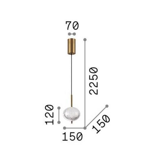 Ideal Lux DECOR LED Pendelleuchte 7W ⌀150mm Klar warmweiss 292076