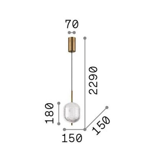 Ideal Lux DECOR LED Pendelleuchte 10W ⌀150mm Klar warmweiss 292083