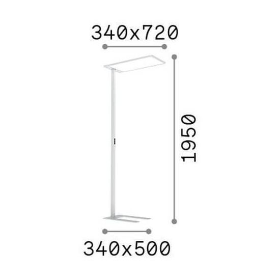 Ideal Lux COMFORT LED Stehleuchte 76W dimmbar Schwarz warmweiss 296678