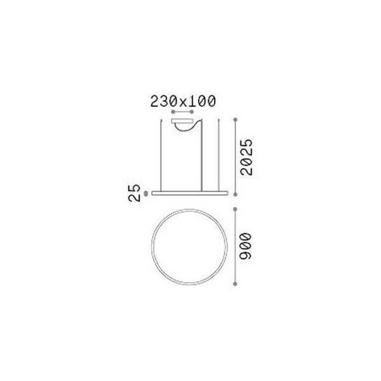 Ideal Lux ORACLE SLIM LED Pendelleuchte 43W ⌀900mm dimmbar Schwarz warmweiss 304427