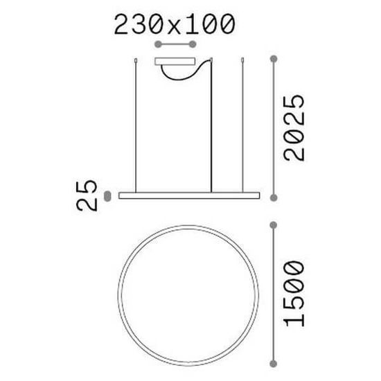 Ideal Lux ORACLE SLIM LED Pendelleuchte 76W ⌀1500mm dimmbar Schwarz warmweiss 304458