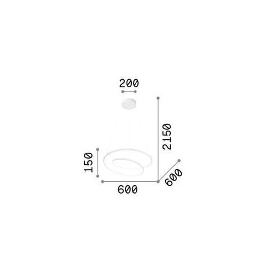 Ideal Lux OZ LED Pendelleuchte 48W ⌀600mm dimmbar Weiss warmweiss 304540