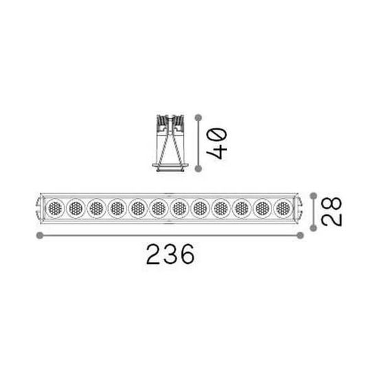 Ideal Lux LIKA LED Einbauleuchte 19W Schwarz warmweiss 305837