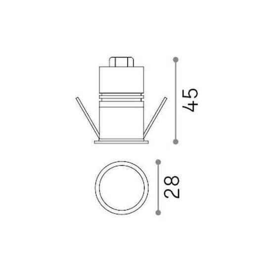 Ideal Lux QUARK LED Einbauleuchte 3W ⌀28mm Schwarz warmweiss 305851