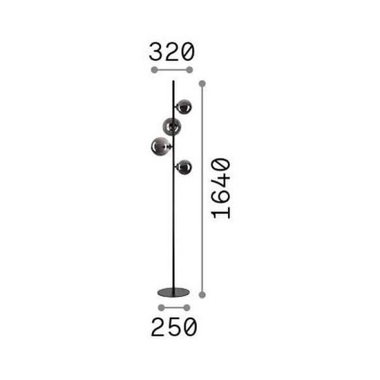 Ideal Lux PERLAGE G9 Stehleuchte 4x Rauchglas warmweiss 306988