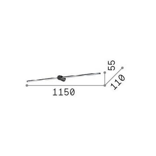 Ideal Lux FILO LED Wandleuchte 2x 2x16W Schwarz IP44 warmweiss 310152