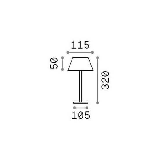 Ideal Lux PURE LED Tischleuchte 1,5W ⌀115mm dimmbar Braun IP54 warmweiss 311661