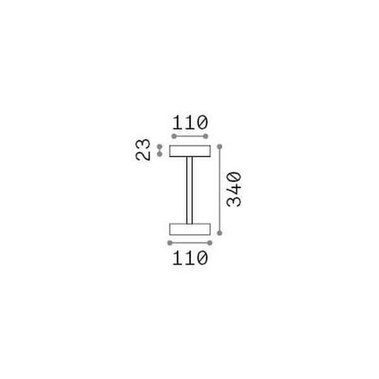 Ideal Lux TOFFEE LED Tischleuchte 2W ⌀120mm Weiss IP54 warmweiss 311715