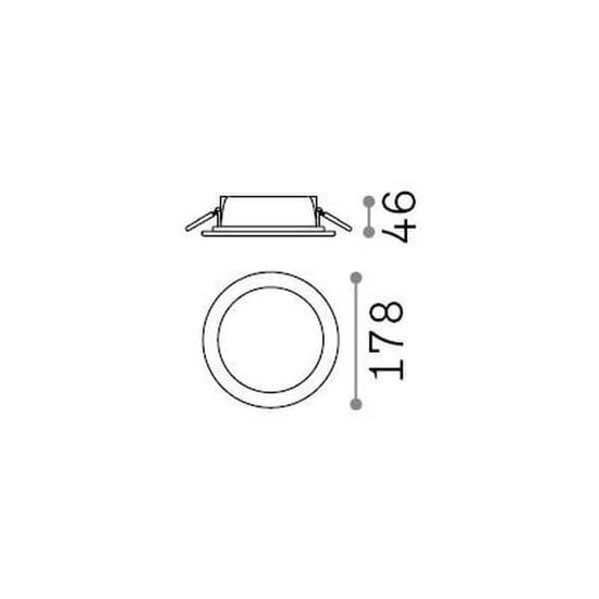 Ideal Lux BASIC IP65 LED Einbauleuchte 15W ⌀178mm Weiss warmweiss 312118