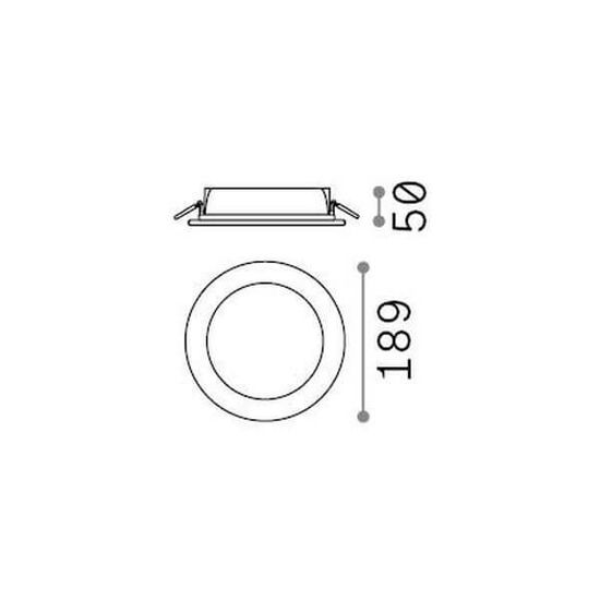 Ideal Lux BASIC IP65 LED Einbauleuchte 20W ⌀189mm Weiss warmweiss 312125