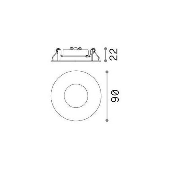 Ideal Lux CHILL LED Einbauleuchte 7W ⌀90mm Weiss warmweiss 316772