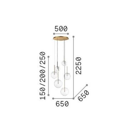 Ideal Lux EQUINOXE G4 Pendelleuchte 6x ⌀650mm Messing warmweiss 317243