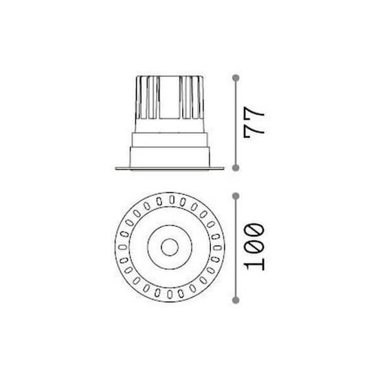 Ideal Lux GAME LED Einbauleuchte 11W ⌀100mm Schwarz warmweiss 319650