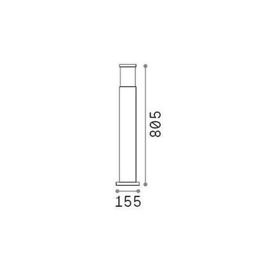 Ideal Lux TORRE Stehleuchte E27 ⌀180mm dimmbar Grau IP65 321851