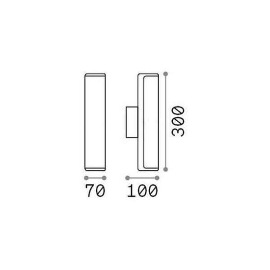 Ideal Lux ETERE LED Wandleuchte 9,5W Grau IP44 neutralweiss 322186