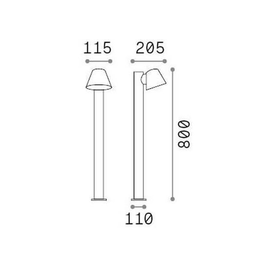 Ideal Lux GAS Stehleuchte GU10 dimmbar Schwarz IP43 322421