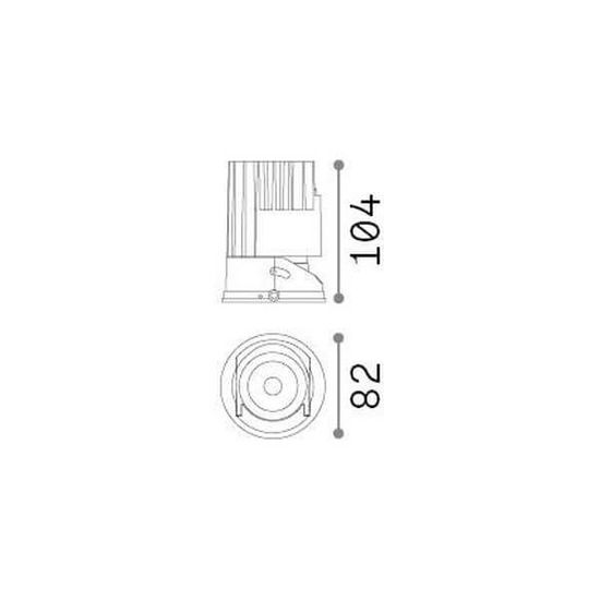 Ideal Lux ZEUS LED Einbauleuchte 21W ⌀82mm Grau warmweiss 324838