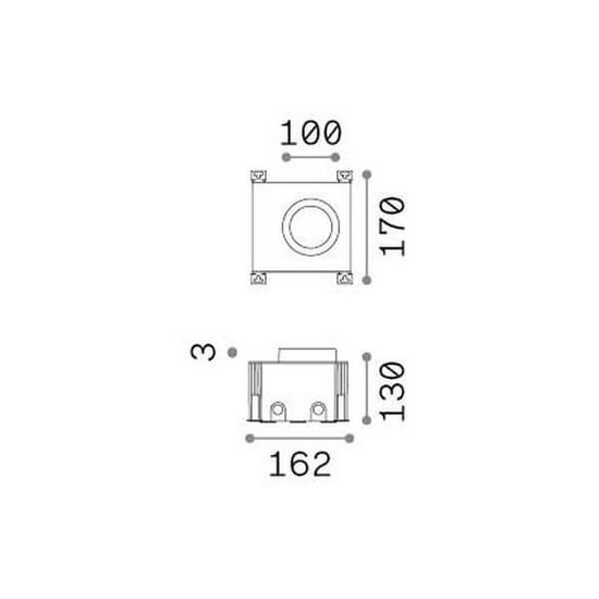 Ideal Lux TAURUS LED Einbauleuchte 6W Stahlfarben IP67 warmweiss 325637