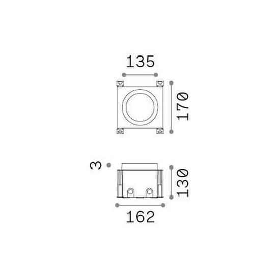 Ideal Lux TAURUS LED Einbauleuchte 11W Stahlfarben IP67 warmweiss 325668