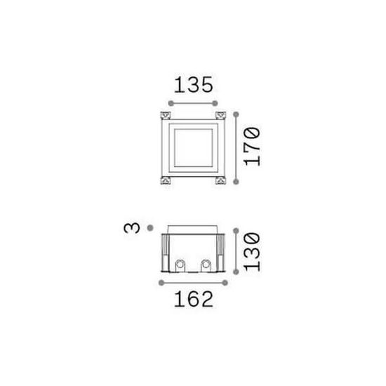 Ideal Lux TAURUS LED Einbauleuchte 11W Stahlfarben IP67 warmweiss 325675