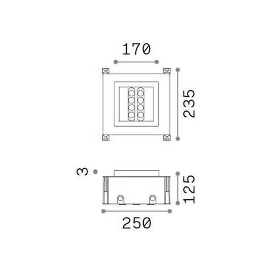 Ideal Lux TAURUS LED Einbauleuchte 14W Stahlfarben IP67 warmweiss 325682