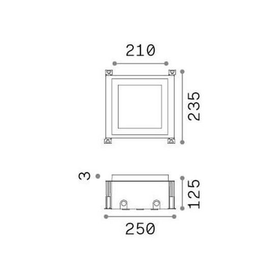 Ideal Lux TAURUS LED Einbauleuchte 21W Stahlfarben IP67 warmweiss 325736