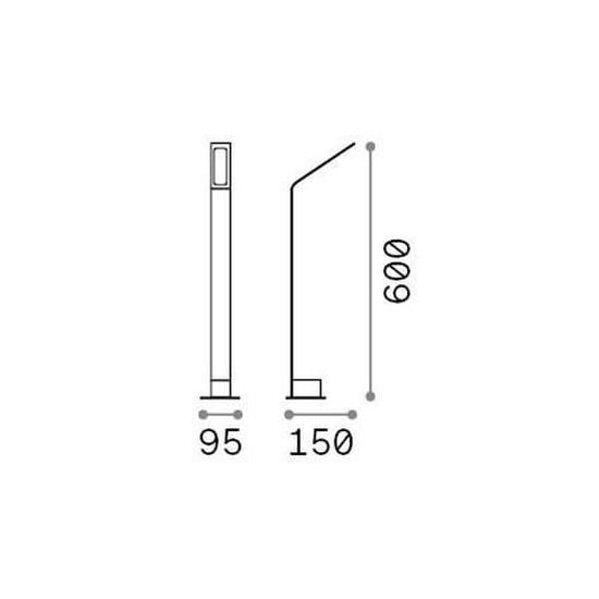 Ideal Lux AGOS LED Stehleuchte 6,5W Schwarz IP54 warmweiss 326696