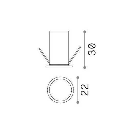 Ideal Lux QUARK LED Einbauleuchte 2,8W ⌀22mm Weiss warmweiss 327471