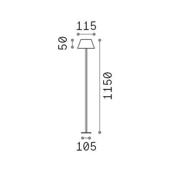 Ideal Lux PURE LED Stehleuchte 1,5W ⌀115mm dimmbar Braun IP54 warmweiss 328508